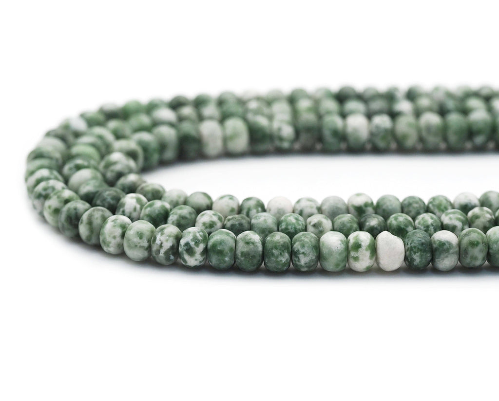 Genuine Blue Dot Stone Rondelle Smooth Beads, 4x6mm, Sku#U1409
