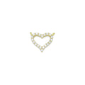 Clear CZ  Frame Heart Connector Charm Pendant, Sku#LK1048