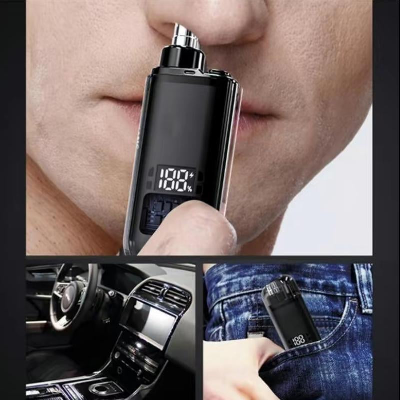 2026 Upgarde Nose Hair Trimmer for Men Women, Rechargeable Trimmer, Painless Eyebrow Facial Hair Shaver, LED Display Nose Clipper, Waterproof Dual Edge Blades Clipper for Easy Cleaning