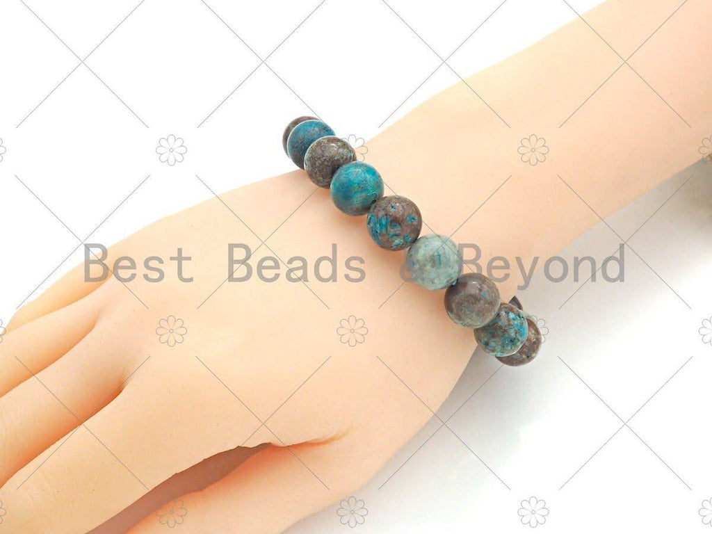Natural Blue Oak Jasper Stretchy Bracelet, Sku#EF26