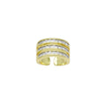 Baguette CZ Three Lines Adjustable Ring, Sku#LX486