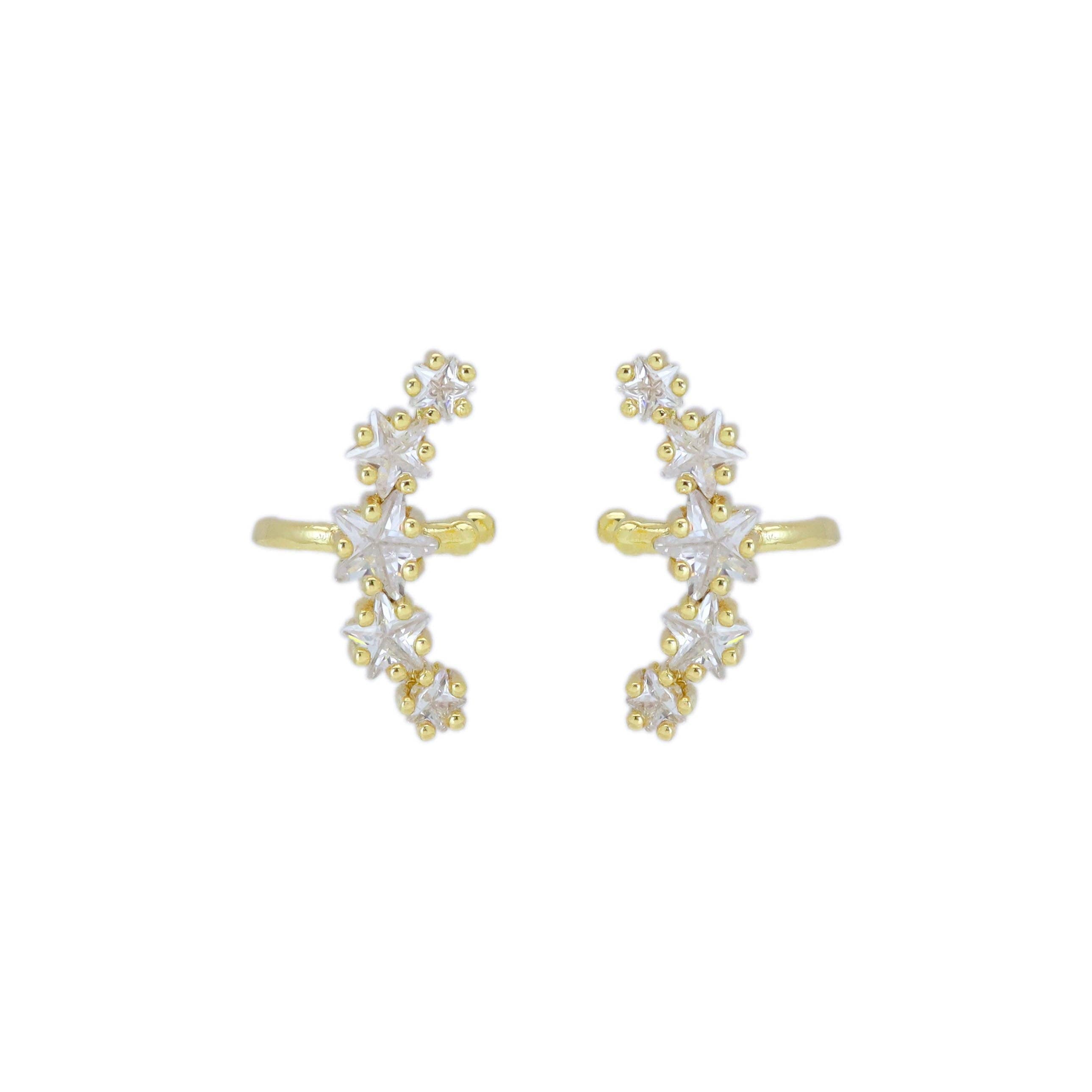 Crescent Moon Shape CZ ear cuff, Sku#LD557