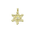 Gold Clear CZ Evil Eye Star Charm Pendant, Sku#LK981