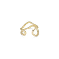 Gold Minimal Wave Line Adjustable Ring, Sku#ZX148