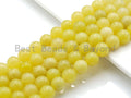 Natural Lemon Jade Round Smooth Beads, Sku#U642