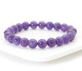 Genuine Amethyst Round Smooth Elastic Bracelet, Sku#EF247