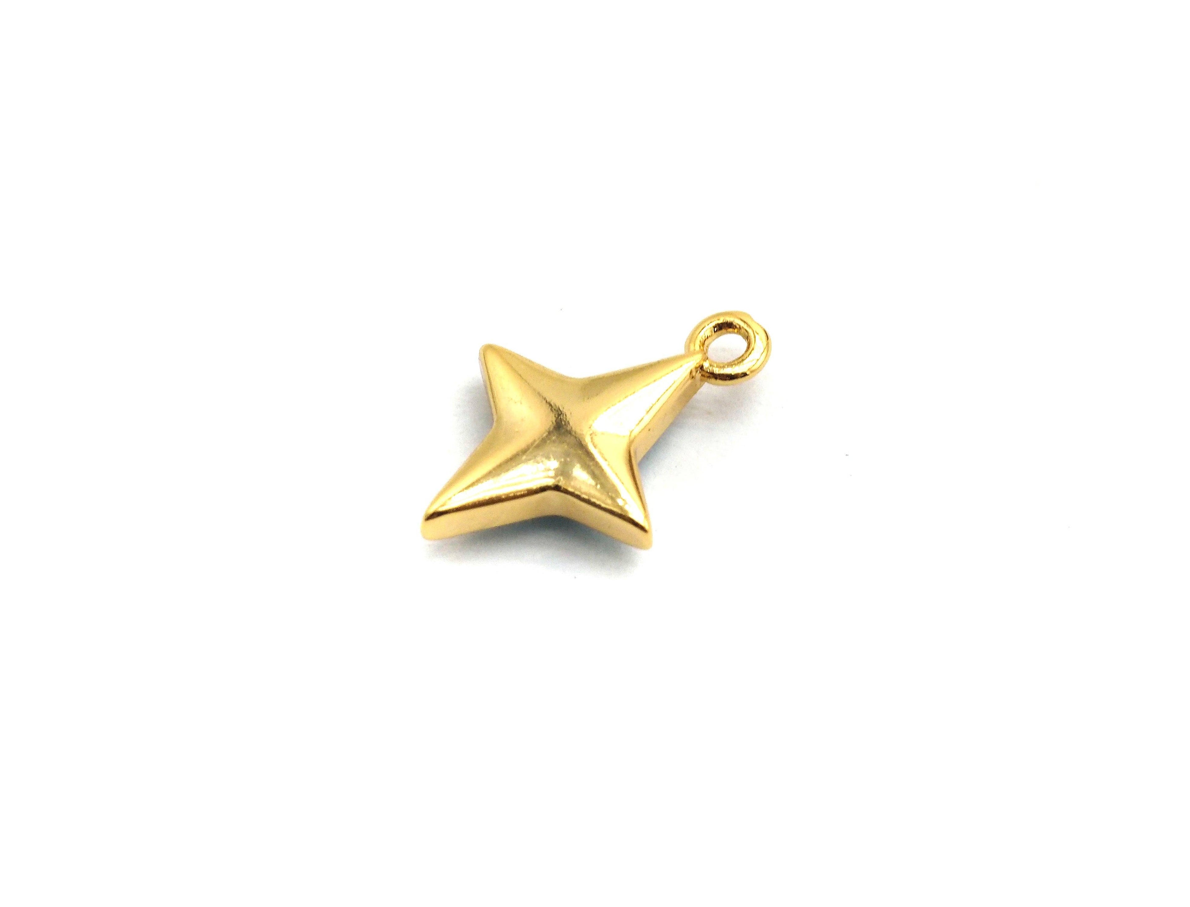 Natural Blue Shell North Star Shape Charm, 14x10mm, Sku#Z344
