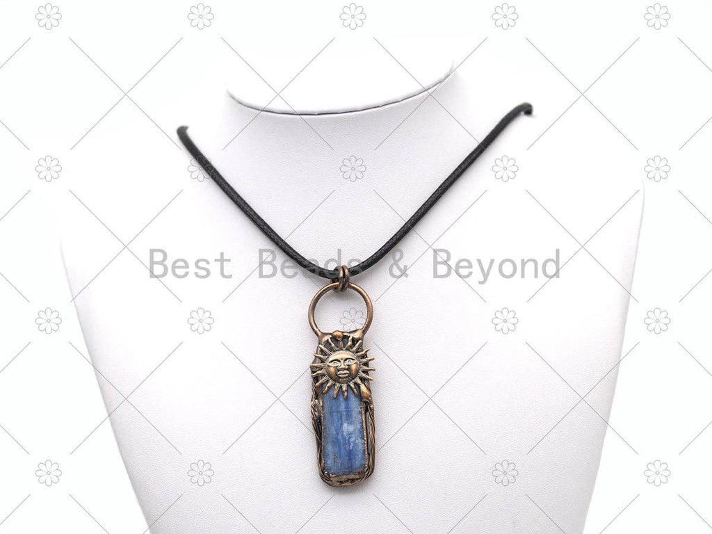 New!!! Blue Kyanite with Sunflower Pendant, Sku#YT11C