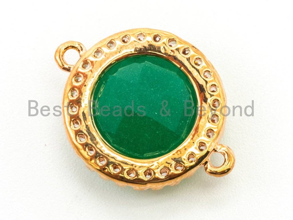 Connecteur à Lunette Ronde avec Verre Facetté, 14x19mm, réf. A76