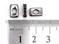Black Micro CZ Pave On Black, Big Hole Square Spacer Beads for Bracelet/Necklace, Cubic Zirconia Large Square Hole Beads, 6x9x3mm, sku#G323