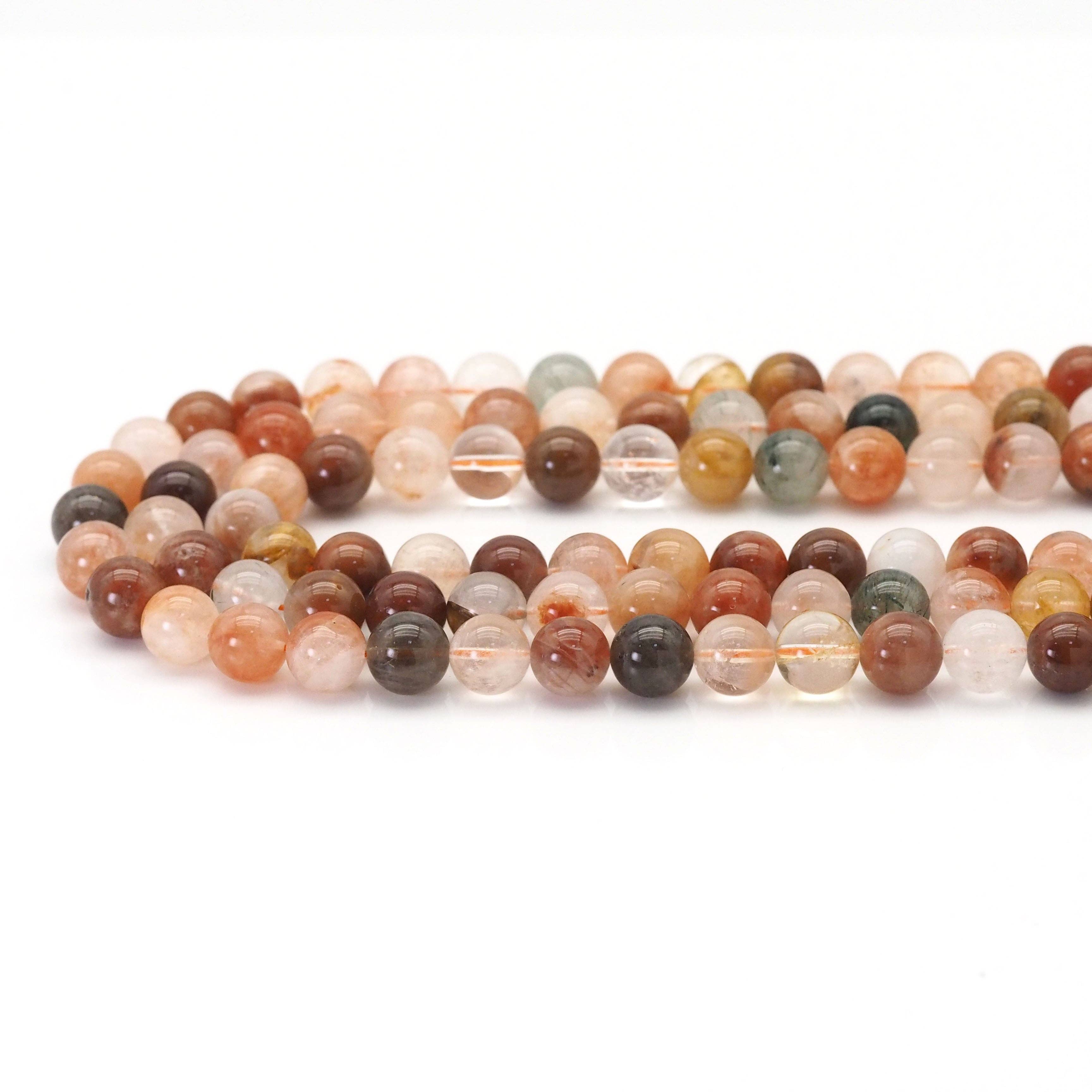 Genuine Red Rutilated Quartz Round Smooth Beads, Sku#U1731