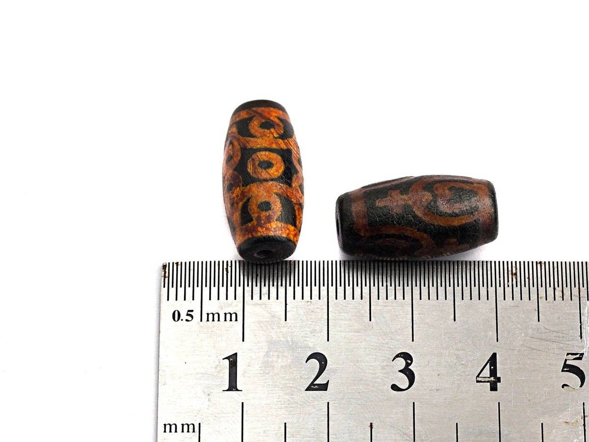 Natural Tibetan Agate Barrel Beads, Black Dzi beads, Barrel Agate Beads,10x20mm, sku#U566