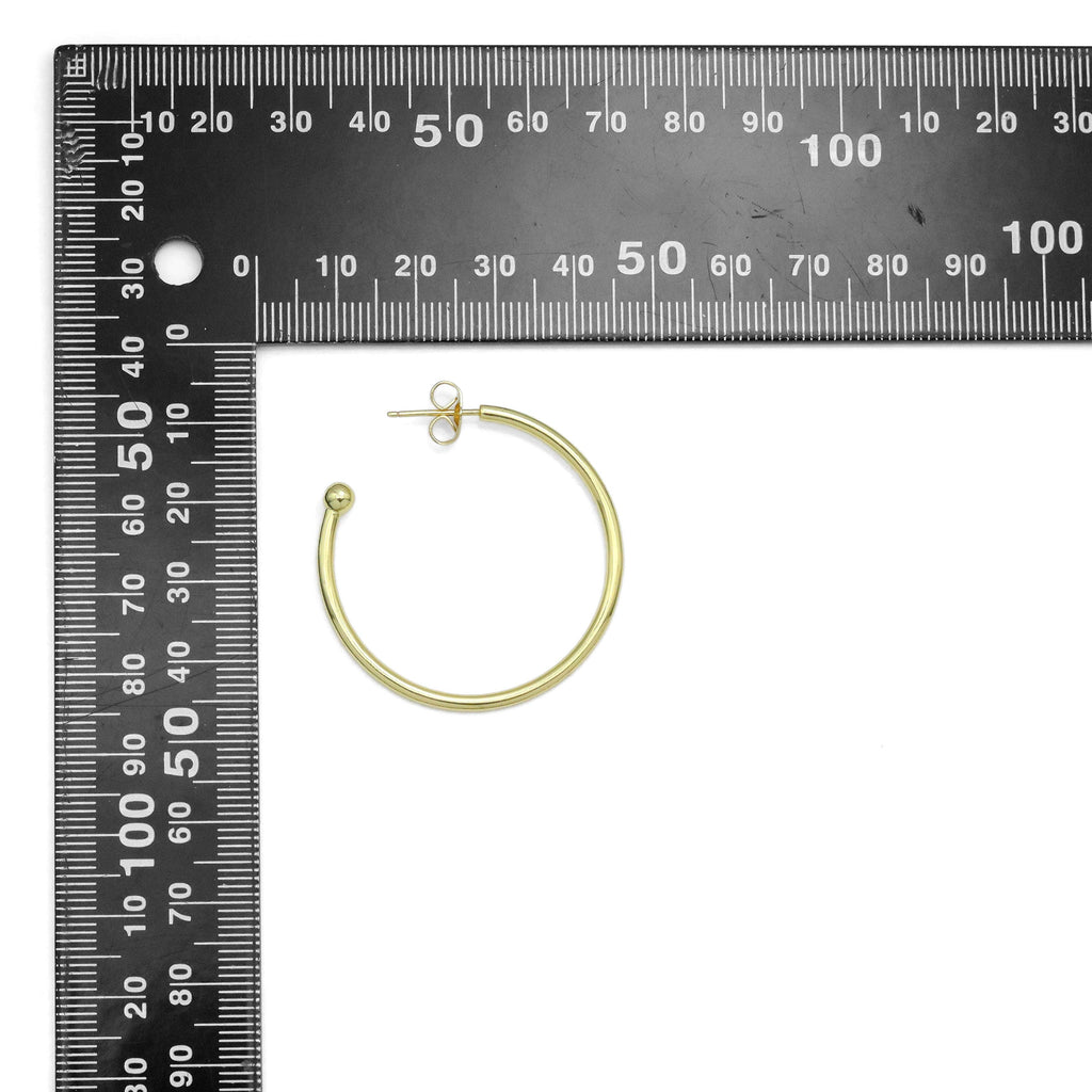 Gold Hoop with Stopper Earrings, Sku#LX648
