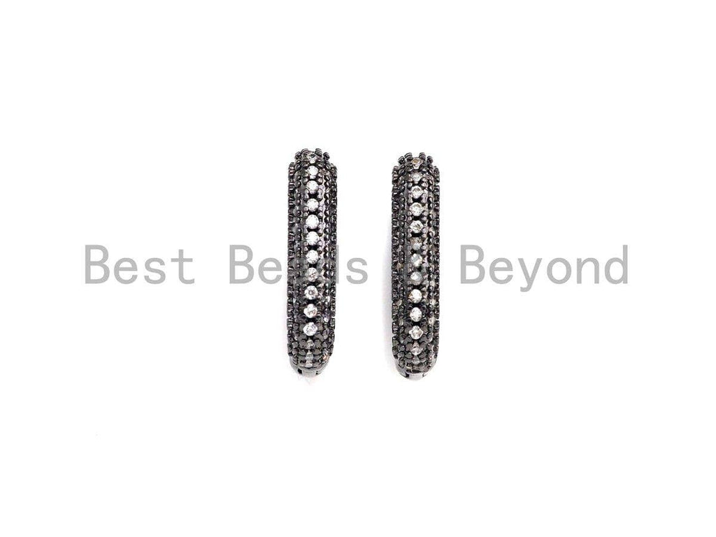 CZ Double Row Huggie Earring, Sku#J251
