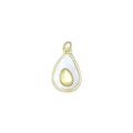 CZ Pave Mother of pearl Gold Avocado Drop Shape Charm Pendant, Sku#LK953
