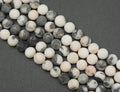 Matt Pink Zebra Jasper Round Smooth Beads, Sku#U1313