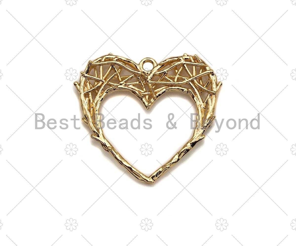 Filigree Gold Lacy Charm, Star/Heart/Round/Oval Shape Brushed Gold Twisted Wire Charm Pendants for Earrings necklace making, sku#CP05