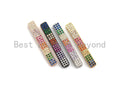 Rainbow CZ Micro Pave Tube/ Bar Connector for Bracelet/Necklace, Link Connector, Spacer Connector, 5x35mm,sku#E429