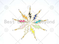 Large CZ Micro Pave Colorful Enamel Lightning Shape Pendant, 18K Gold Filled Lightning Charm,Necklace Pendant,59x20mm,Sku#ML50