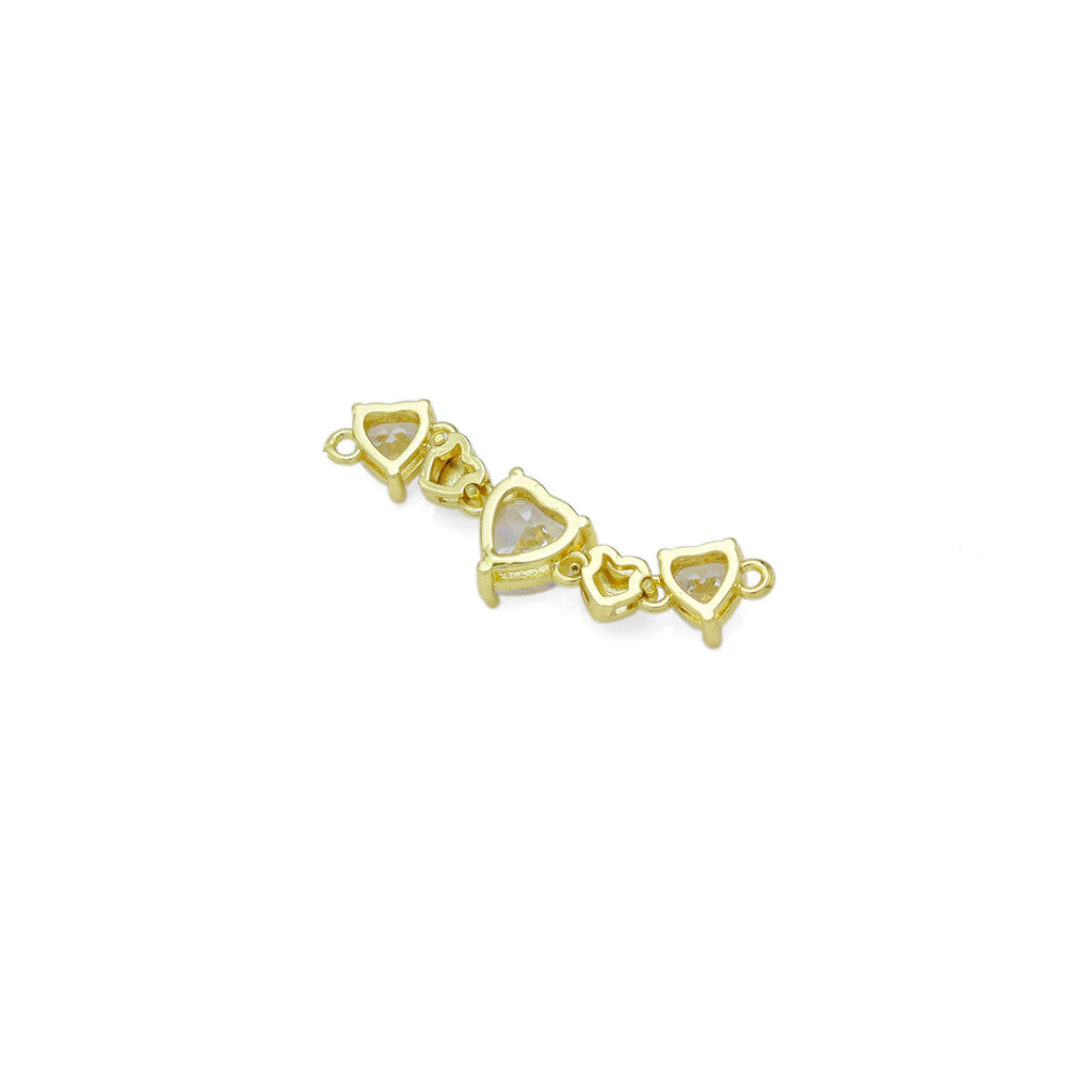 Heart CZ String Heart Connector Charm/ Necklace, Sku#LK944