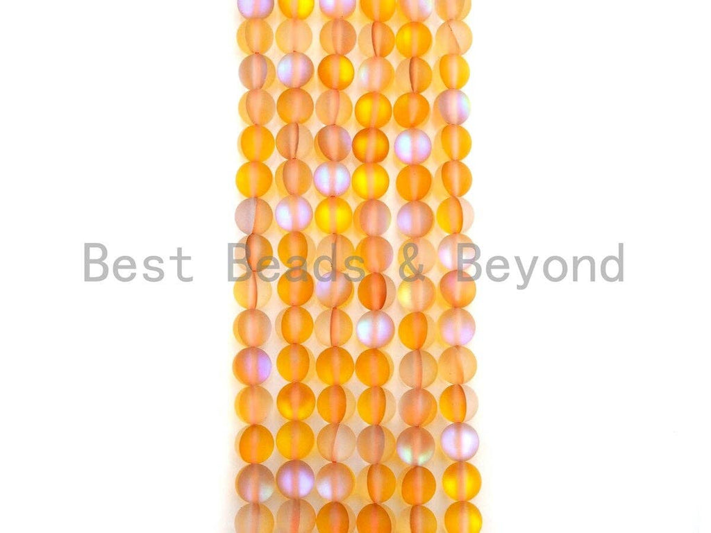 NEW COLOR!!! Spectrolite Yellow Quartz Matte, High Quality in Round 6mm/8mm/10mm/12mm, Yellow Manmade Crystal, 15.5inch strand, SKU#U820