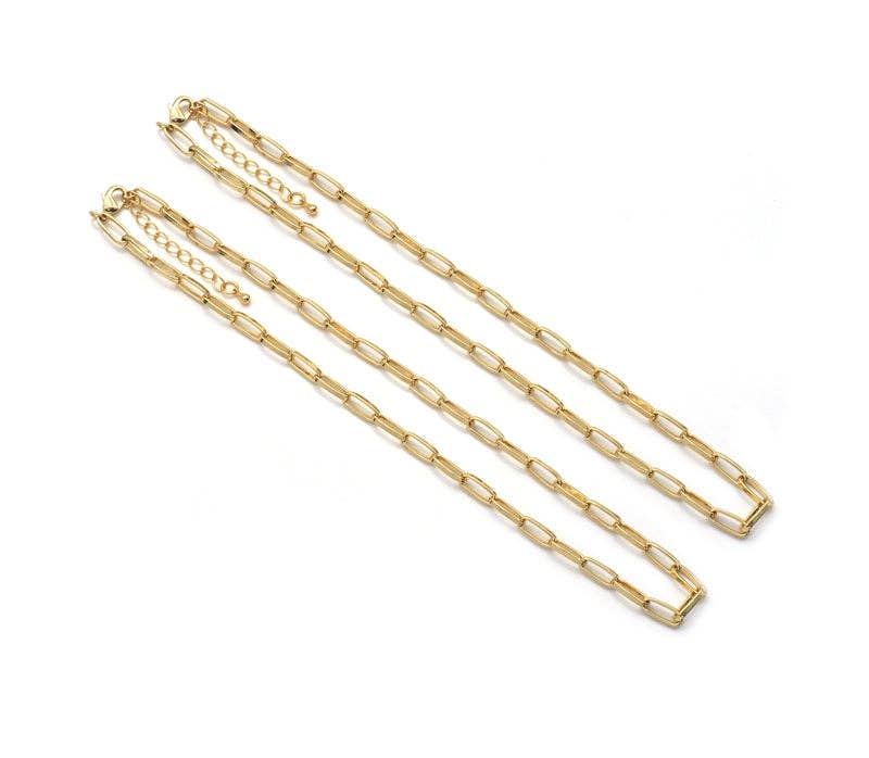 Thick Long Link Paperclip Bracelet Necklace, sku#EF221