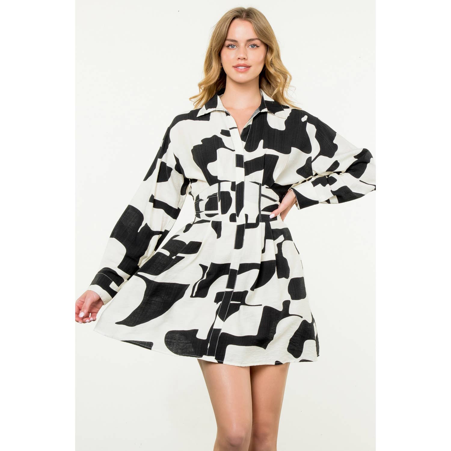 Winona - Long Sleeve Print Mini Dress