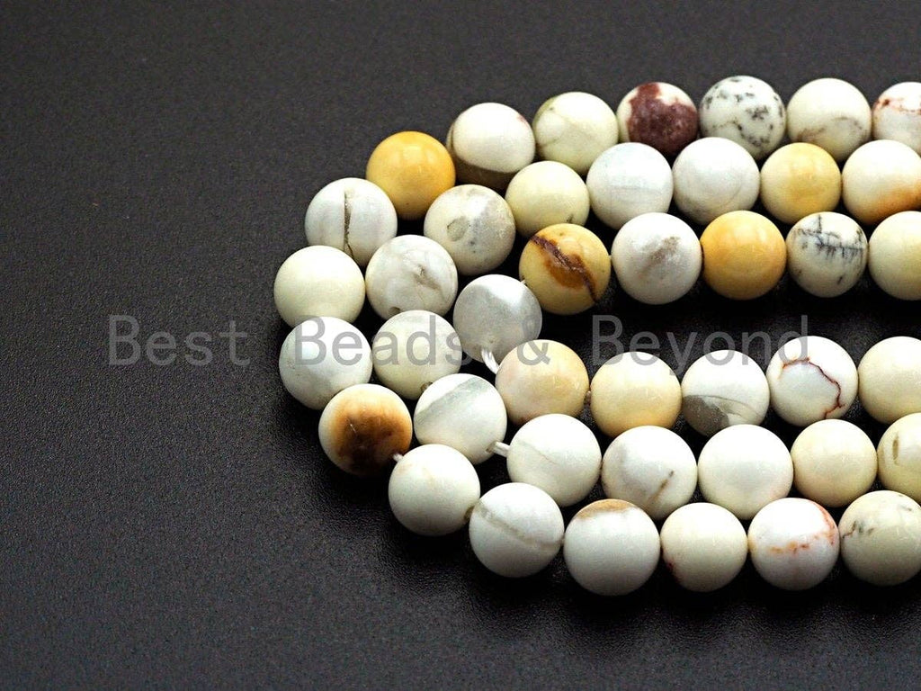 Natural Smooth Ivory Jade, 6mm/8mm/10mm/12mm, 15.5" Full Strand, Sku#U650