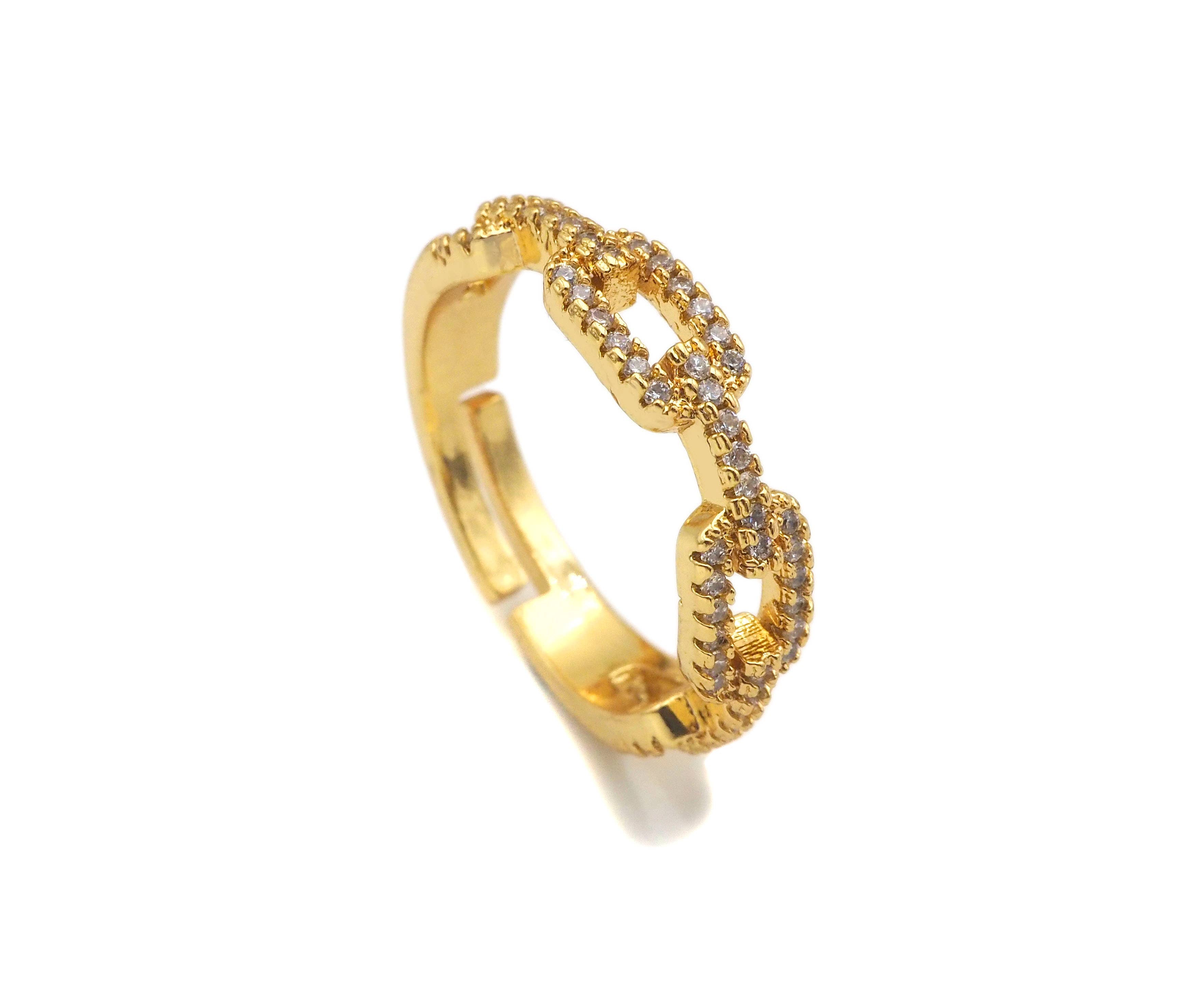 CZ Micro Pave Chain Link Ring, LD52