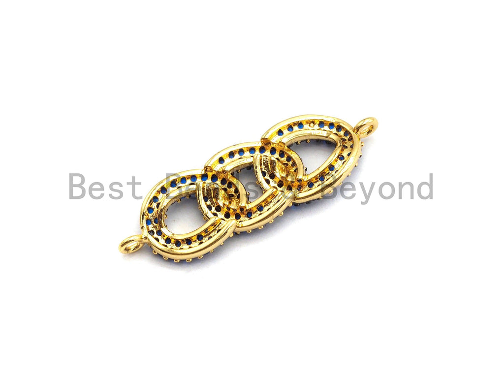 Rainbow CZ Micro Pave Chain Link Connector for Bracelet/Necklace, Link Connector, Spacer Connector, 9x28mm,sku#E433C