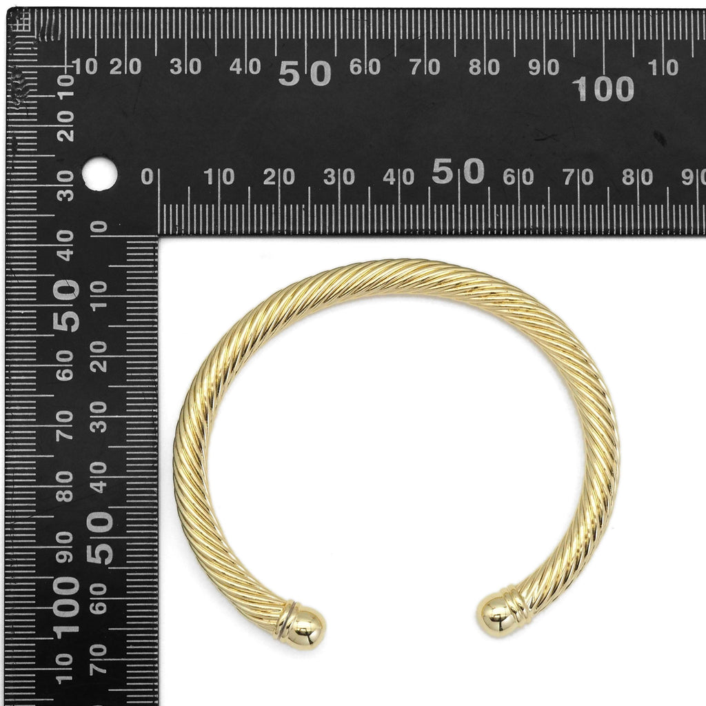 Gold Twisted Cuff Bracelet, Sku#LD415