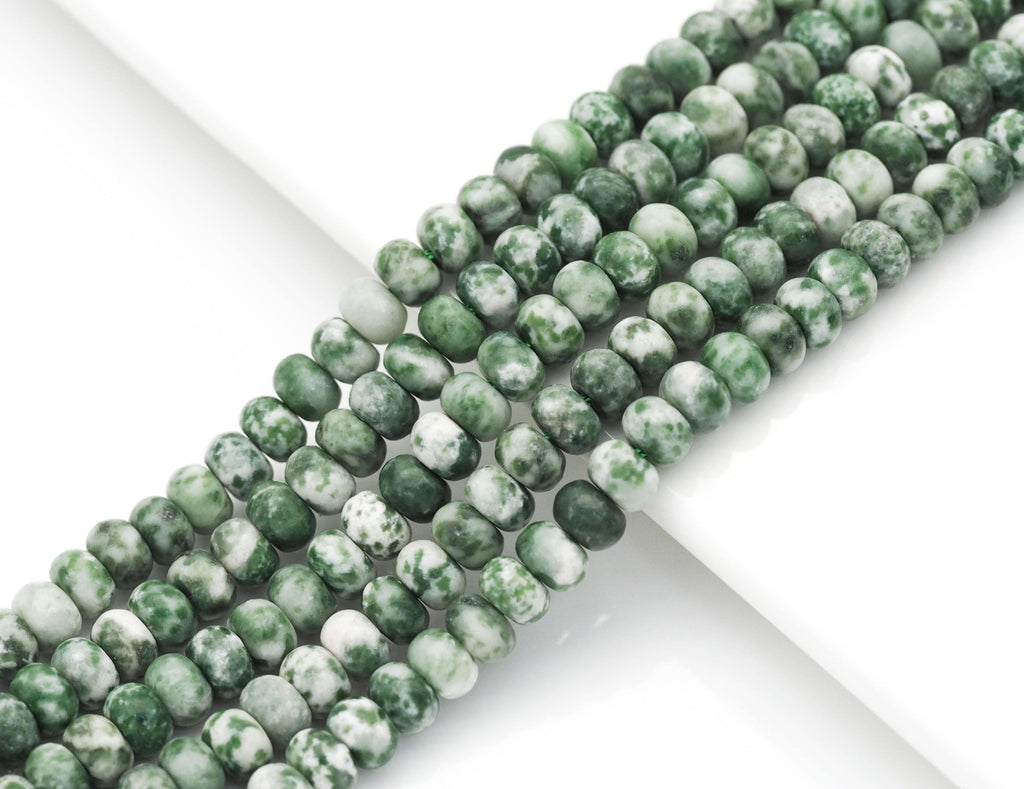 Genuine Blue Dot Stone Rondelle Smooth Beads, 4x6mm, Sku#U1409