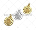 Conch Shell On Round Coin Pendant, Round Coin Conch Pendant Charm for Necklace Bracelet Making,16x19mm,sku#L360