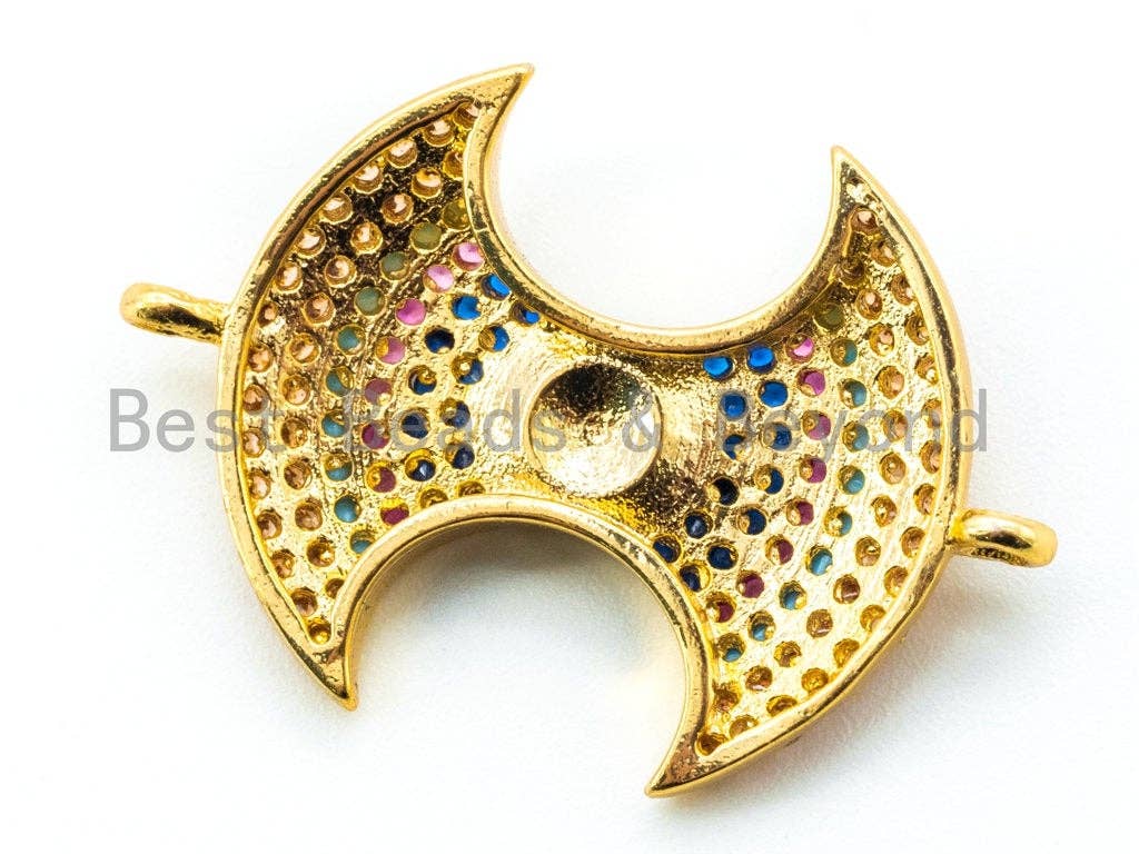 CZ Micro Pave Mixed Color Evil eye connector/Link Finding, Cubic Zirconia CZ Space Connector,26x18mm, sku#E284C