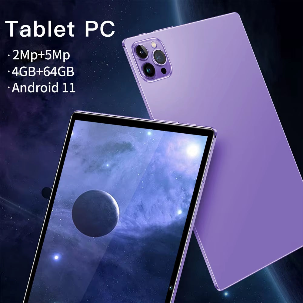 2024 Top Selling 10.1-Inch Tablet with 4GB RAM 64GB ROM, Android 11 System Tablet Song Player Global Version Tablet 5000 Mah