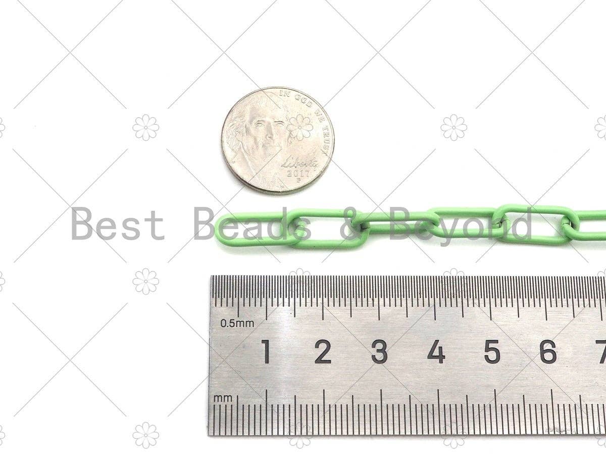 NEW!!! 8x17mm Enamel Paper Clip Chain by Yard, Enamel Pop Chain, Paper clip Enamel Metal Necklace, Wholesale Enamel Chain, sku#E531