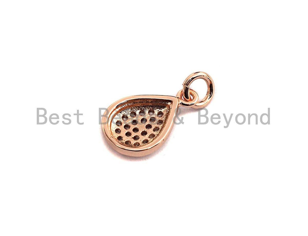 Clear CZ Micro Pave Teardrop Pendant/Charm, Bracelet Necklace Cubic Zirconia Water Drop Pendant Charm, 11x20mm,sku#Z584