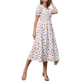 Strawberry Fields Summer Dress - Playful Floral Chiffon Dress for Women