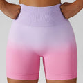 Shorts de yoga taille haute dégradés pour le fitness cowgirl | Vêtements de sport sans couture pour le yoga, la course à pied