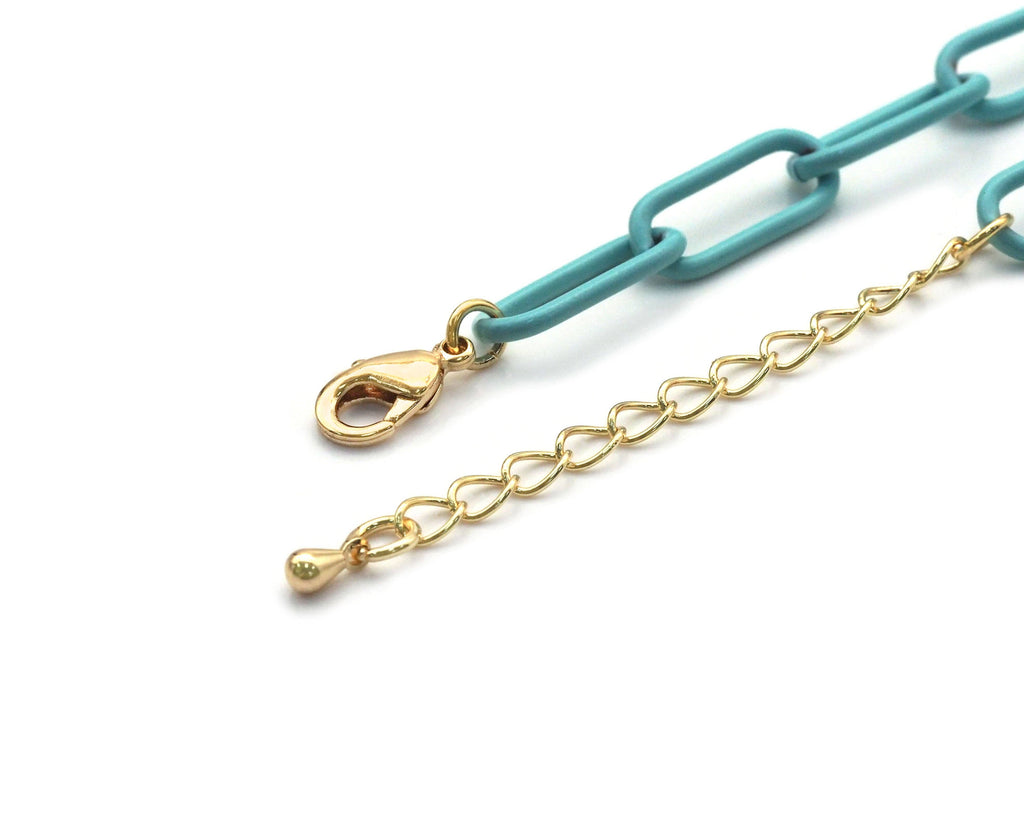Colorful Enamel Paperclip Chain necklace, sku#EF176