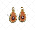 Enamel Avocado Shape Pendant,18K Gold Filled Fruit Charm, Necklace Bracelet Charm Pendant, Sku#Y586