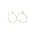 Thin Gold Round Hoop Earrings, Sku#LX389C
