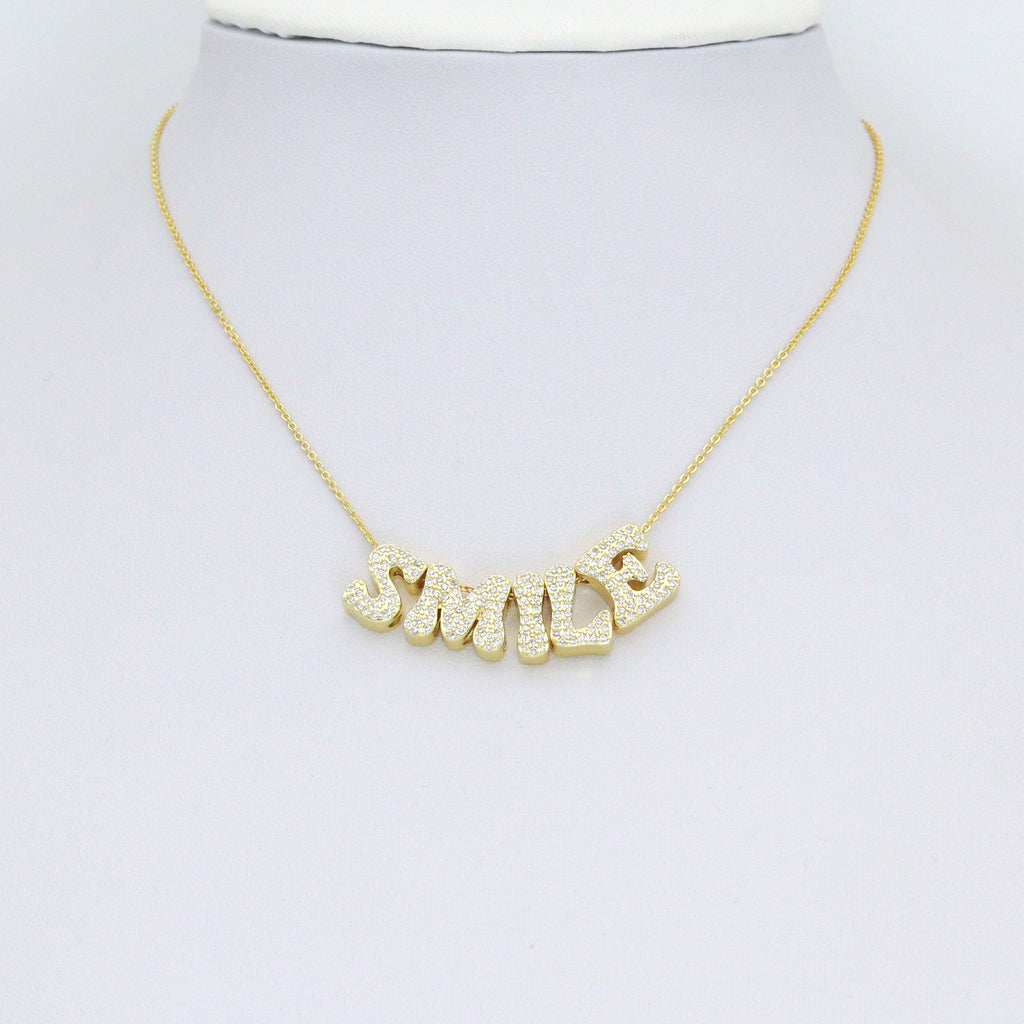 Gold Silver CZ Gold Alphabet Initial Letter Charm Pendant Bead,Sku#LX888