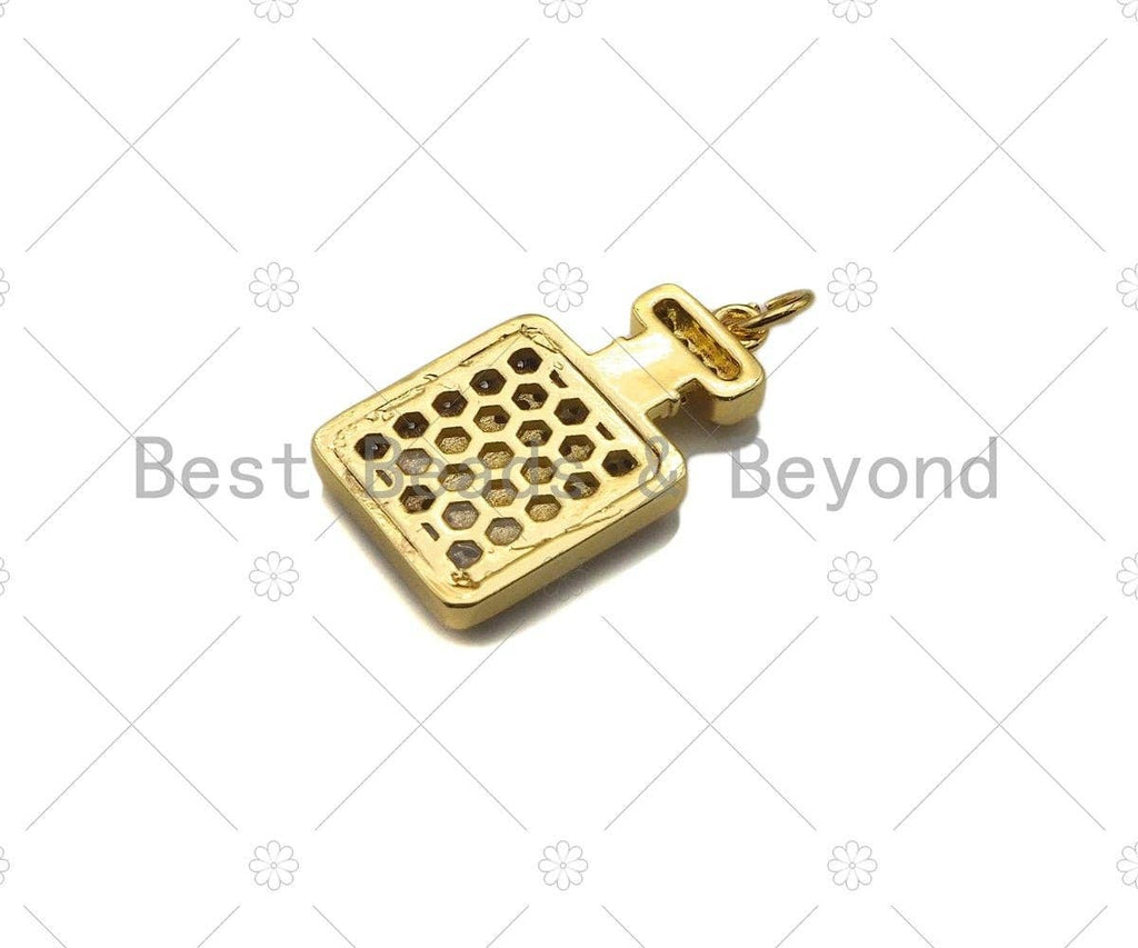 CZ Micro Pave Perfume Bottle Shape Pendant,Cubic Zirconia Go