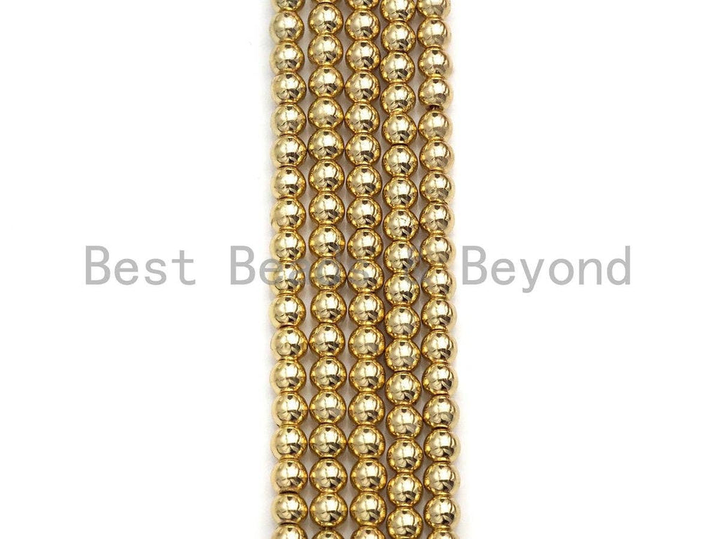 New Light Gold Natural Hematite Beads, 6mm/8mm/10mm Round Smooth Light Gold Hematite Beads, 15.5" Full Strand, sku#S125