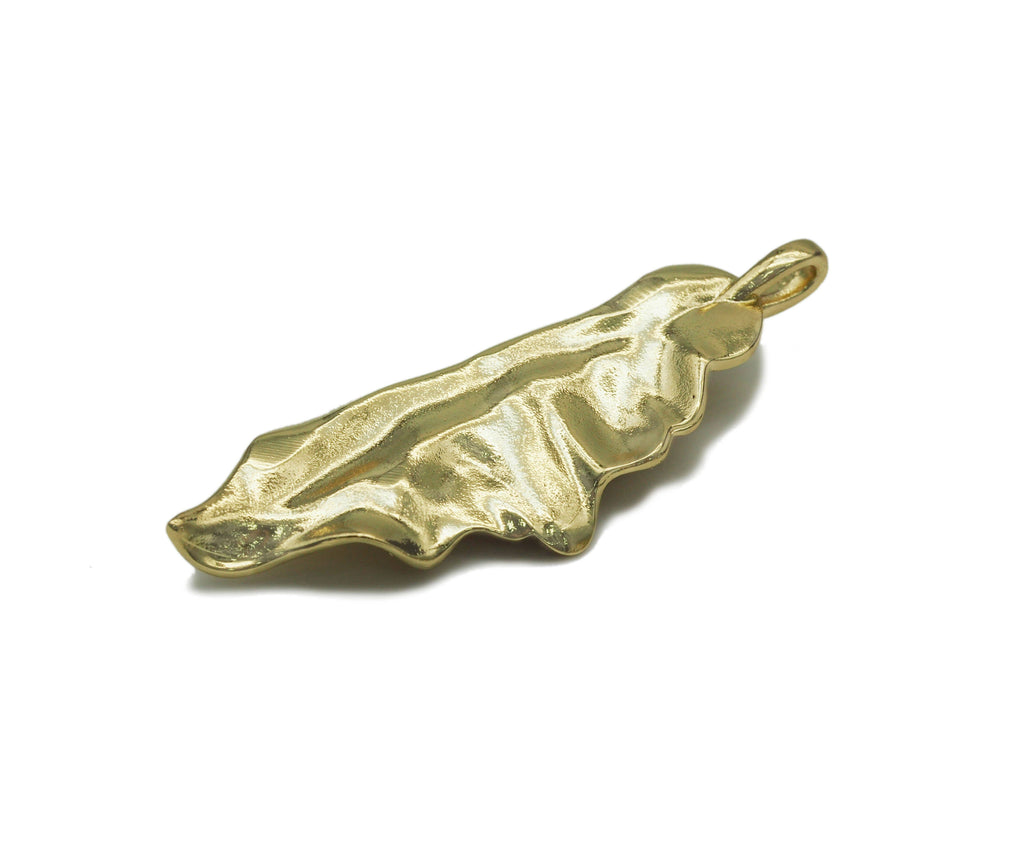 CZ Leaf Shape Charm, Sku#LX35c