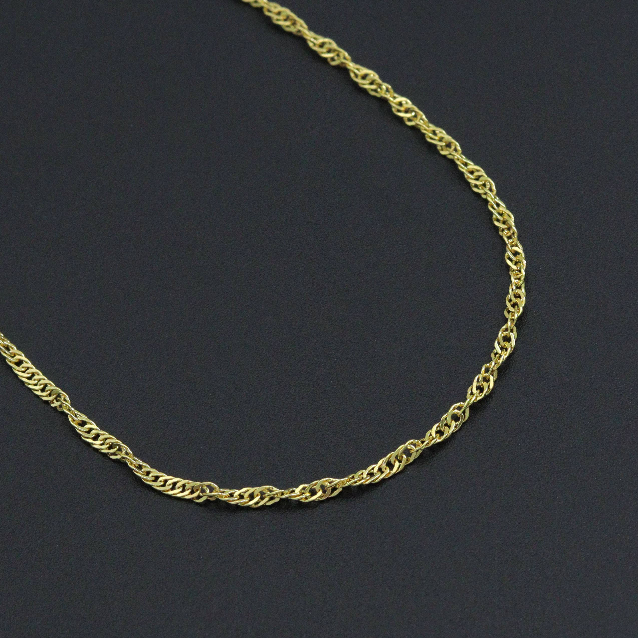 18K Gold Finished Gold Singapore Chain Necklace, sku#JD05