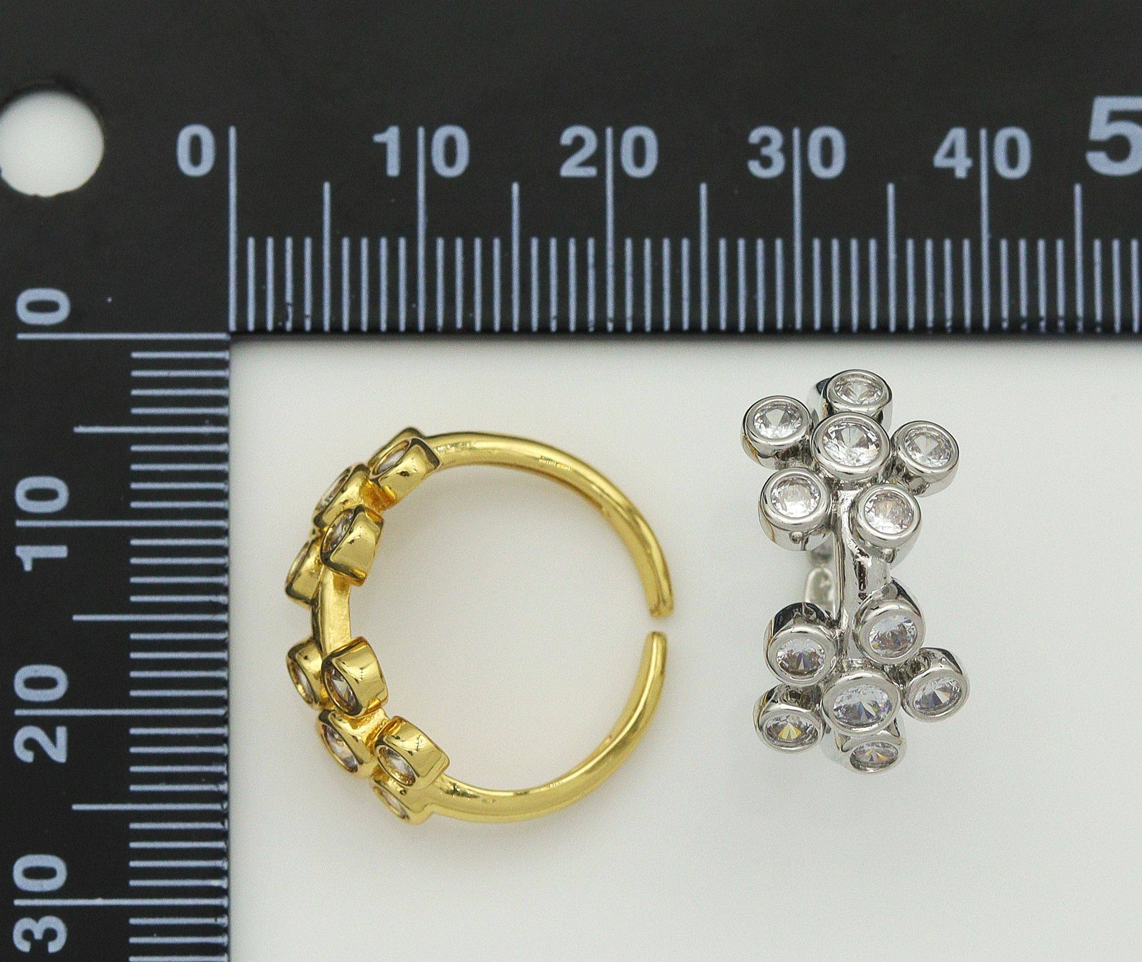 CZ Flower Adjustable Ring, Sku#B184