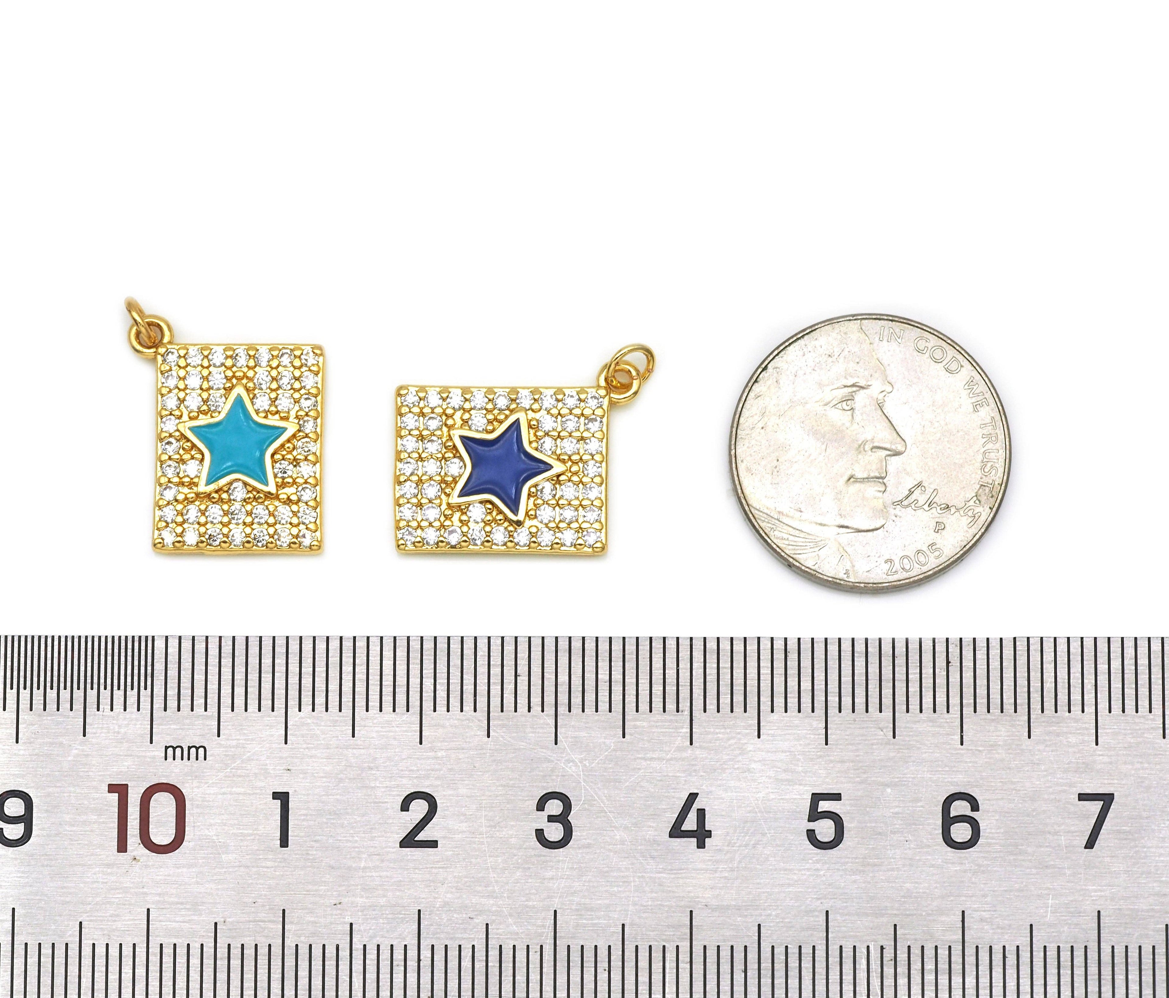 CZ Enamel Star Charm, Sku#JL81
