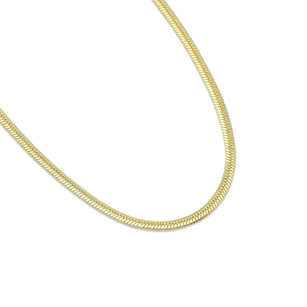 Gold Thin Slinky Herringbone Chain Necklace, Sku#LD535